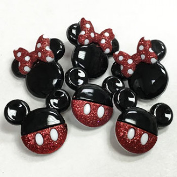 JJ-7718 Disney Mickey and Minnie Mouse Buttons